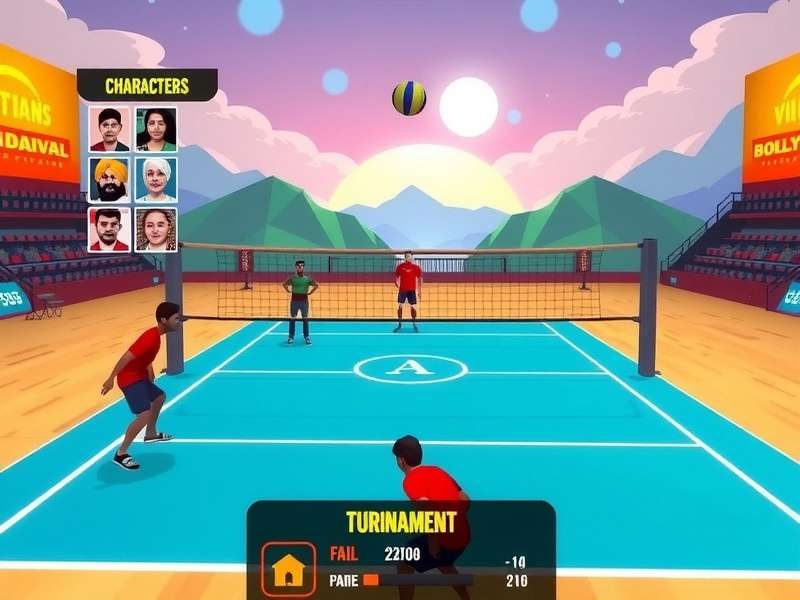 Bolly Volley Titans tournament scene showing competitive gameplay